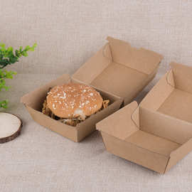 炸鸡小吃食品外带打包盒 三层瓦楞汉堡外卖盒一次性瓦楞汉堡盒