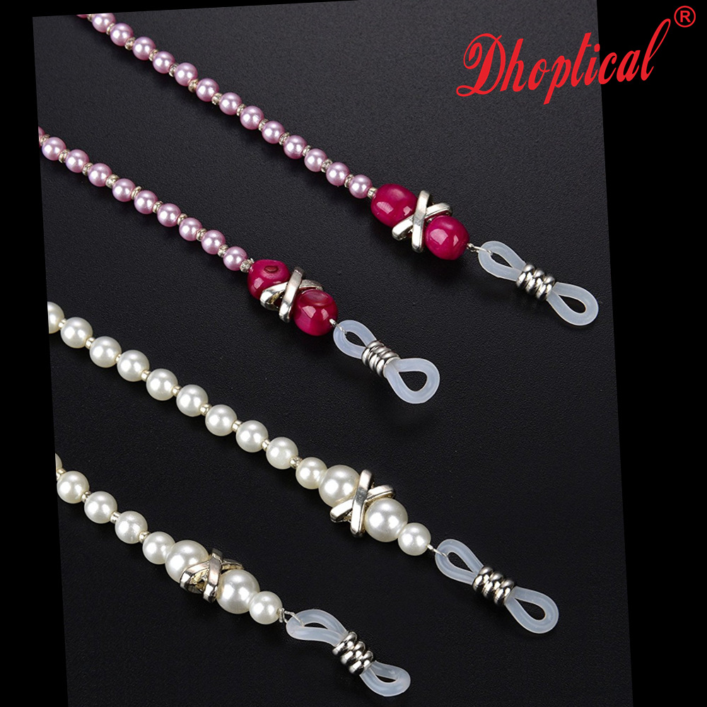 Cadena de gafas de alto grado, cuerda de gafas, cadena de perlas de imitación, accesorios de gafas empaquetados individualmente D028