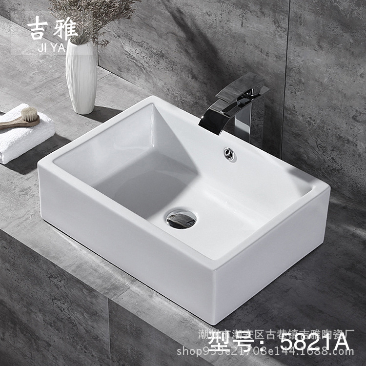 Fábrica al por mayor bañera de Cerámica Arte lavabo de cerámica lavabo rectangular lavabo de baño lavabo