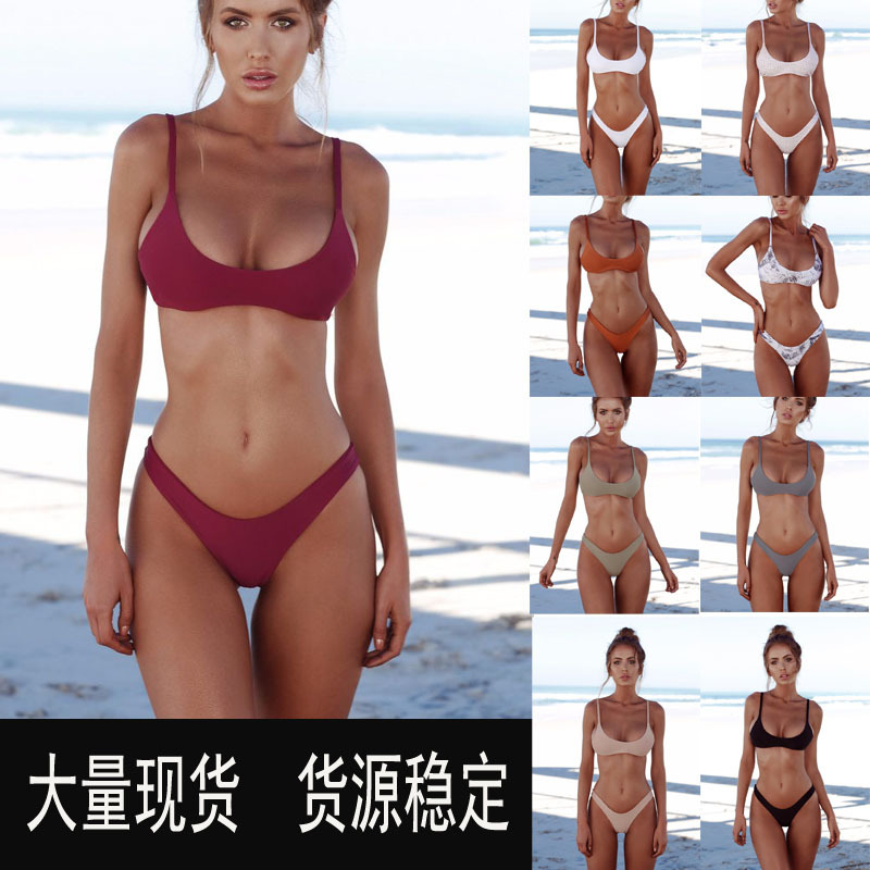 以琳泳衣欧美2018女式泳装性感分体比基尼 外贸速卖通流行bikini