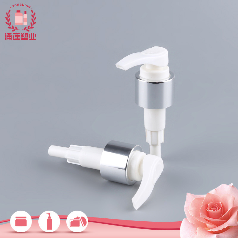 厂家供应电化铝按压泵 28/410塑料螺旋乳液泵 沐浴露身体乳液泵头