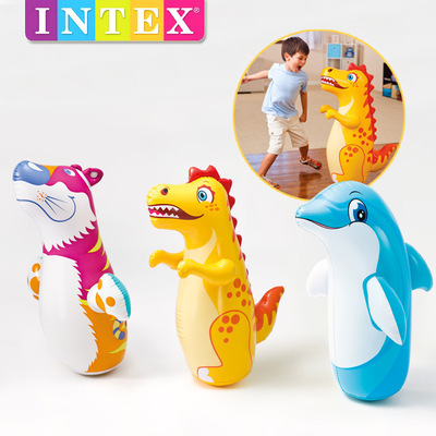INTEX Надувная неваляшка, большая боксерская игрушка для спортзала