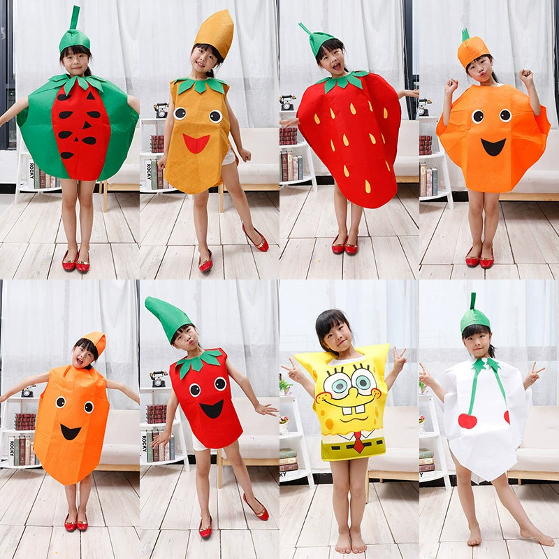 Детские костюмы фруктов, костюмы овощей, мужские и женские сценические костюмы в стиле мультфильмов, костюмы для фестивальных выступлений, оптовая продажа одежды
