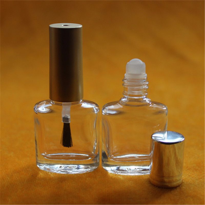 新款7ml晶白料玻璃指甲油瓶精油滚珠瓶香水分装瓶可配盖销售