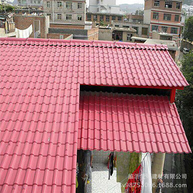 厂家直供山东1050型合成树脂仿古琉璃瓦爱硕仿古屋面装饰瓦瓦片