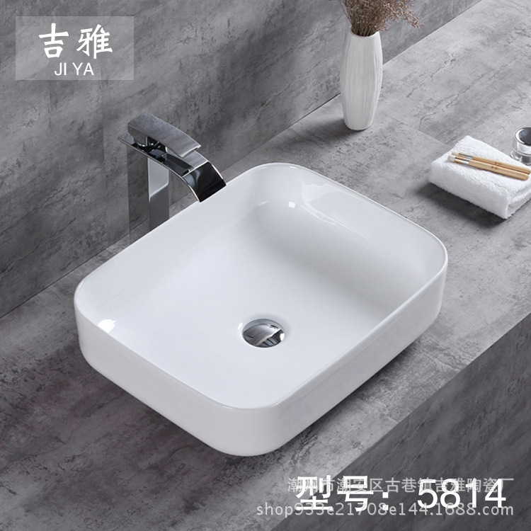 Hotel de fábrica Mesa Redonda lavabo cuadrado lavabo de cerámica triángulo arte lavabo de cerámica lavabo proyecto al por mayor