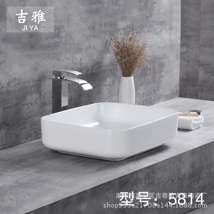 Hotel lavabo de baño lavabo de cerámica 5814 cerámica Cuenca independiente Cuadrada Cuenca del arte