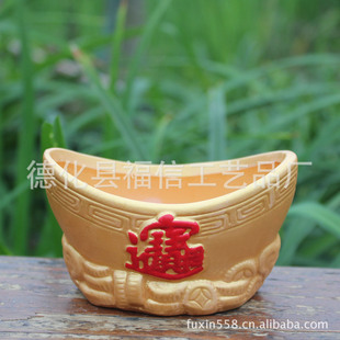 Ceramic crafts 11328 small ingot fortune into Treasure Flower Pot Mini flower pot ceramic flower pot factory wholesale