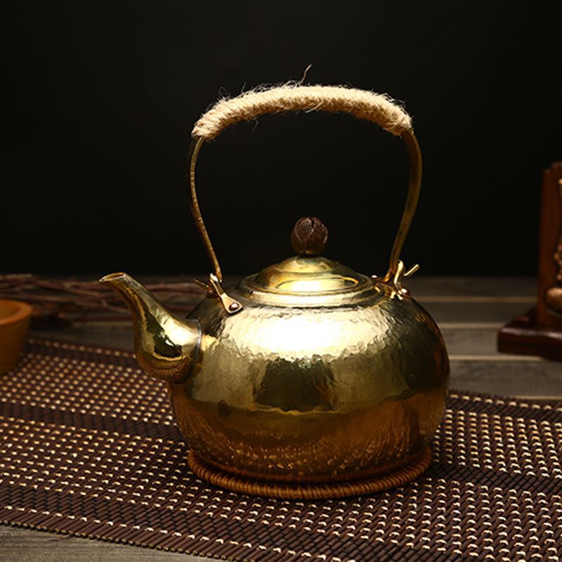 Ruo Rong Tea Art ручной молоток, медный чайник, вареный чайник, угольная печь, обжигая воду, медный чайник, медный чайник, ретро медный чайник