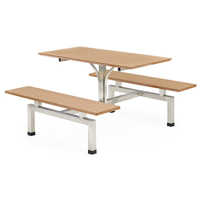 factory machining Customize Conjoined Stainless steel dining table and chair staff Canteen School student canteen Snack bar commercial