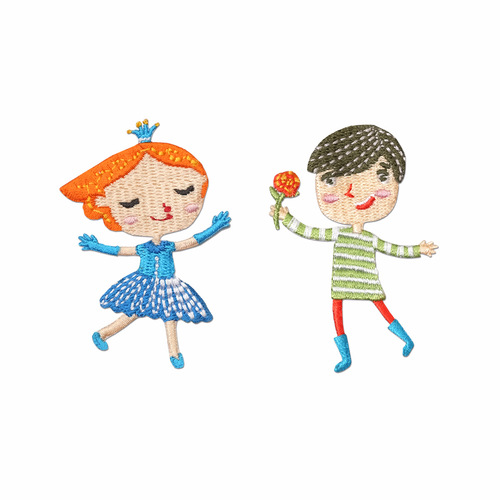 The Prince and Princess of Fairy Tale Town Embroidered Cloth Stickers Clothes Stickers Down Jacket Repair Subsidy DIY Handbook Stickers Wholesale B3-4