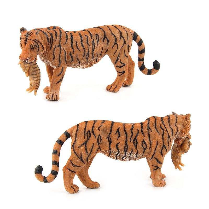 Transfronterizo de exportación Venta caliente modelo animal de bosque sólido niños modelo de tigre cognitivo decoración juguete tres modelos traje