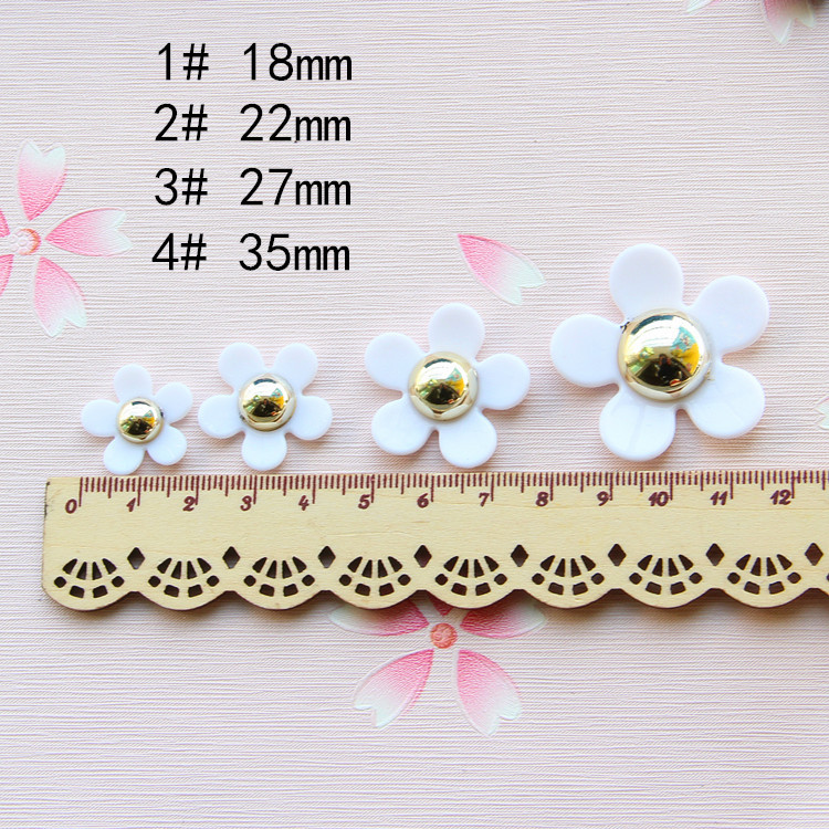 Flor de Margarita de acrílico Flor de cinco pétalos DIY accesorios de la cáscara del teléfono móvil oído Stud Crocs agujero zapatos accesorios de la joyería