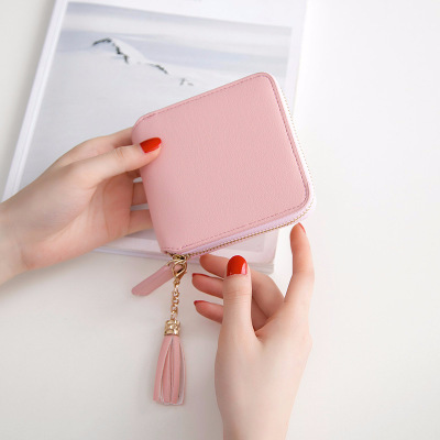 Square Zipper Wallet in Pink
