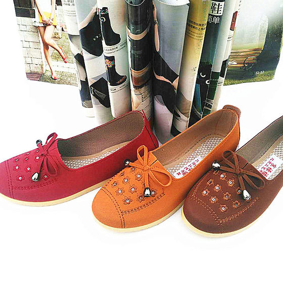 Spot 2023 spring and autumn women round head casual women's cloth shoes sleeve ballet shoes low heel shoes women's shoes wholesale