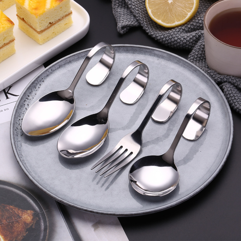Stainless Steel Buffet Spoon with Curved Handle Fork Molecular Japanese Cuisine Shrimp Smooth Spoon Salad Spoon Fork Steak Cooking Spoon Stainless Steel Buffet Spoon with Curved Handle Fork Molecular Japanese Cuisine Shrimp Smooth Spoon Salad Spoon Fork Steak Cooking Spoon