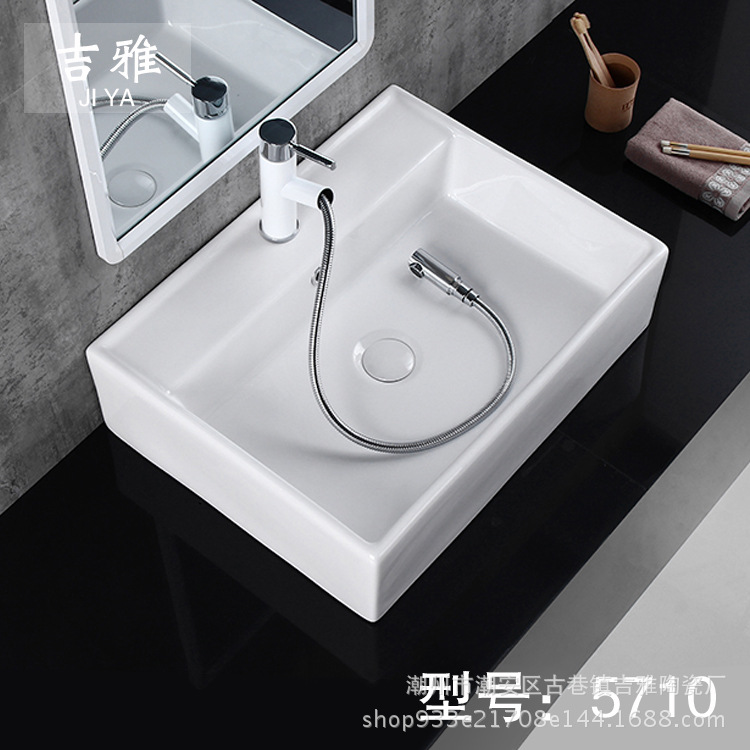 Artístico lavabo de cerámica baño habitación Cuenca Superior Hotel lavabo cuadrado lavabo cuenca independiente 5710