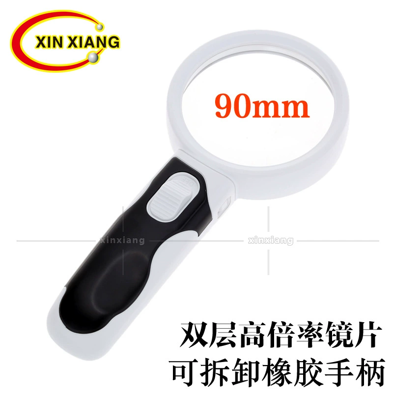 Прямые продажи с фабрики 5 раз 90 мм портативные две светодиодные лампы с двойным объективом для чтения пожилых людей лампа для чтения газет увеличительное стекло