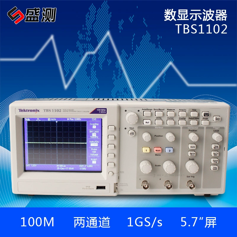 Осциллограф Tek TBS1102 двухканальный цифровой осциллограф 100 м Цифровой запоминающий осциллограф цифровой дисплей