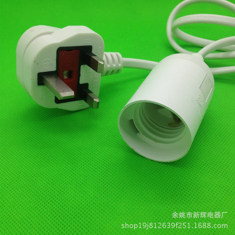 厂家批发 英式三极插头 英国组装插头 bs英式电源插 带灯头延长线