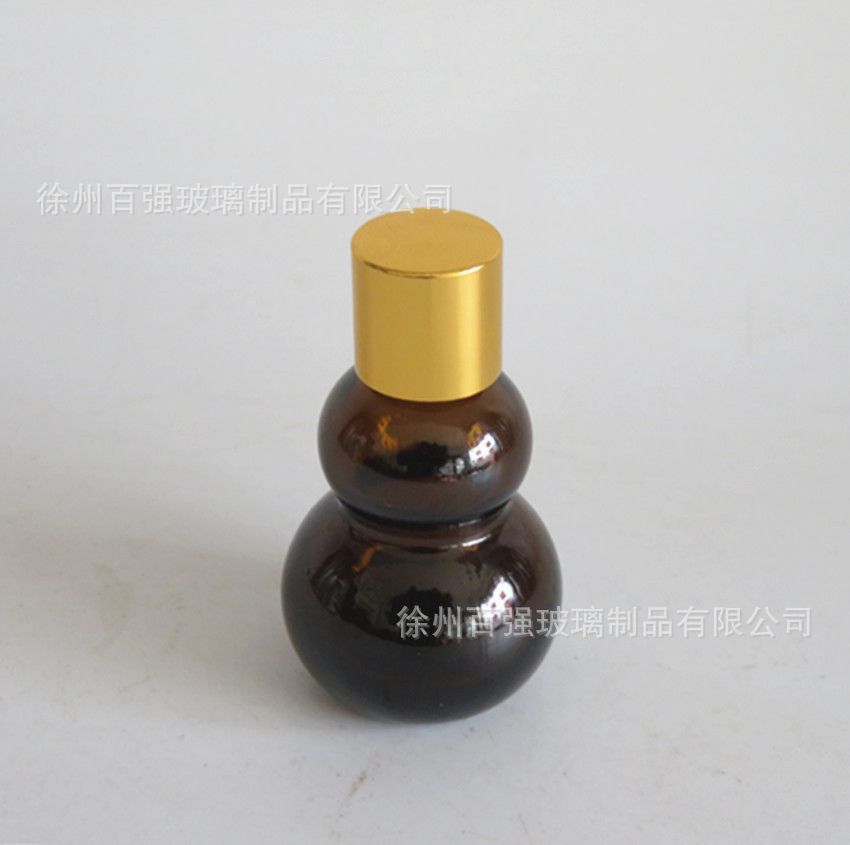 厂家供应创意新款棕色小药瓶 葫芦瓶小口玻璃瓶10ml
