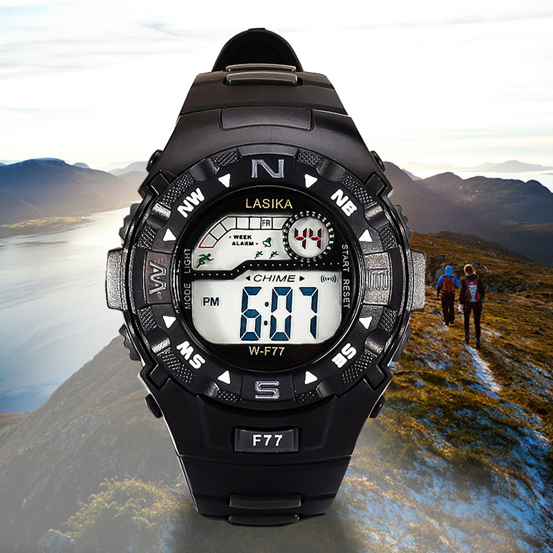 Lasika's Popular F77 Three-Color Electronic Watch Waterproof Sports Watch