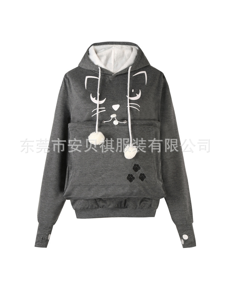Venta directa de fábrica Comercio exterior Venta caliente Yingxing gente bolsillo suéter AliExpress popular gato cara impresa suéter tres generaciones AA