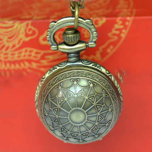 Necklace Quartz Bronze Tennis Wings Quartz Pocket Watch Manufacturer Wholesale Spider Web Quartz Small Pocket Watch