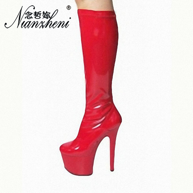 Hate Tiangao Pole Dance High Heels Nightclub Model Show 17cm Women's Stiletto Heel Platform Knee-high Boots High Boots Hate Tiangao Pole Dance High Heels Nightclub Model Show 17cm Women's Stiletto Heel Platform Knee-high Boots High Boots