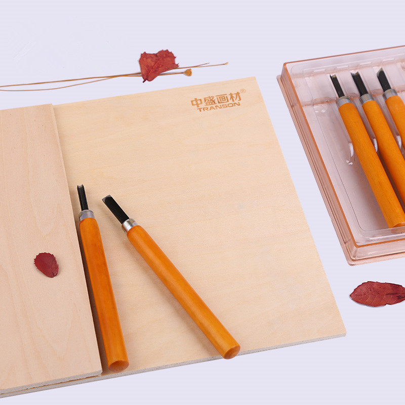 中盛画材 全椴木木刻板A2 A3 A4 A5 两块塑封装 版画材料 Z4002雕