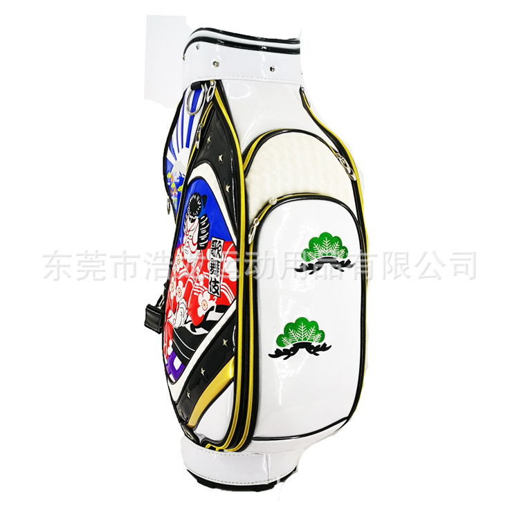 Venta caliente transfronteriza de moda dragón japonés bolsa de golf bolsa de aire material de goma ligera bolsa de golf fuente de fábrica al por mayor