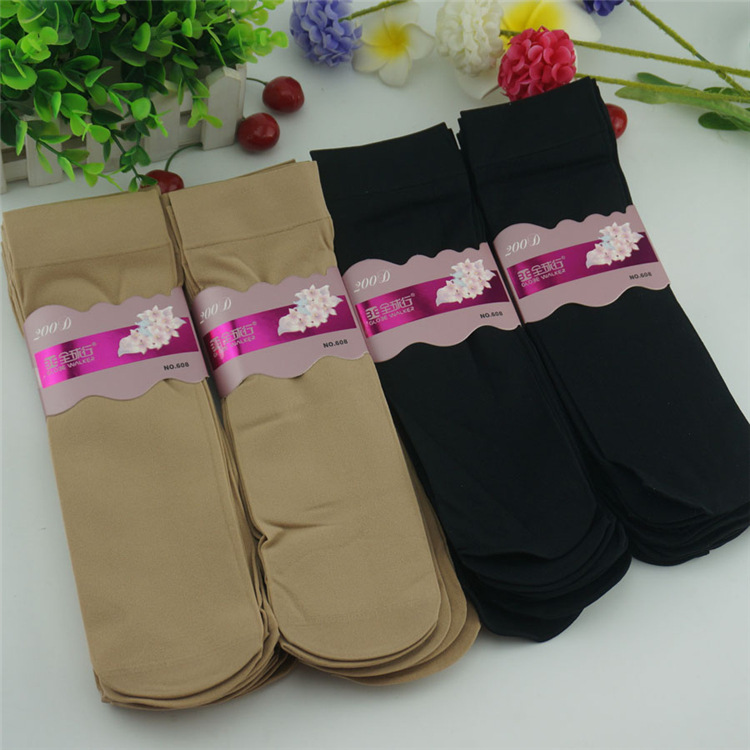 Global Line 608 Women's Thickened Solid Color Middle-aged and Elderly Short Stockings Thickened Stockings Stall Running Socks