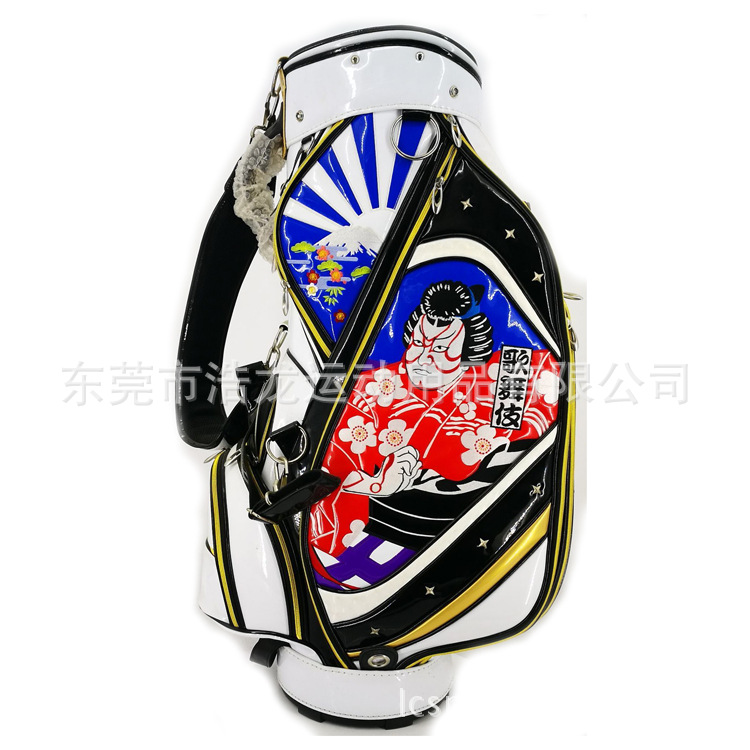 Venta caliente transfronteriza de moda dragón japonés bolsa de golf bolsa de aire material de goma ligera bolsa de golf fuente de fábrica al por mayor