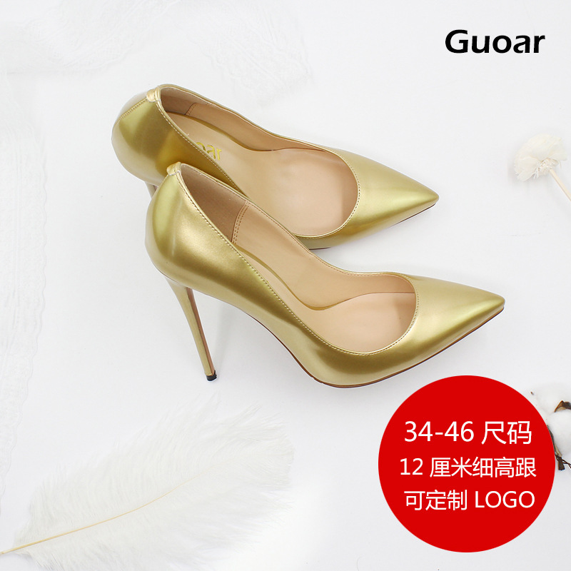 European and American Export Chengdu Pointed Toe Fashion High Heels Women's Shallow Stiletto Heels Large Size Wish Shoes