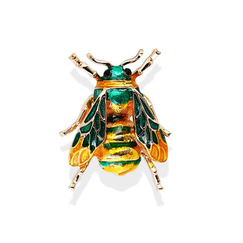 Broche abeille haut de gamme en alliage, motif animal goutte, peinture à l'huile, style européen et américain, vente en gros._voghion.com