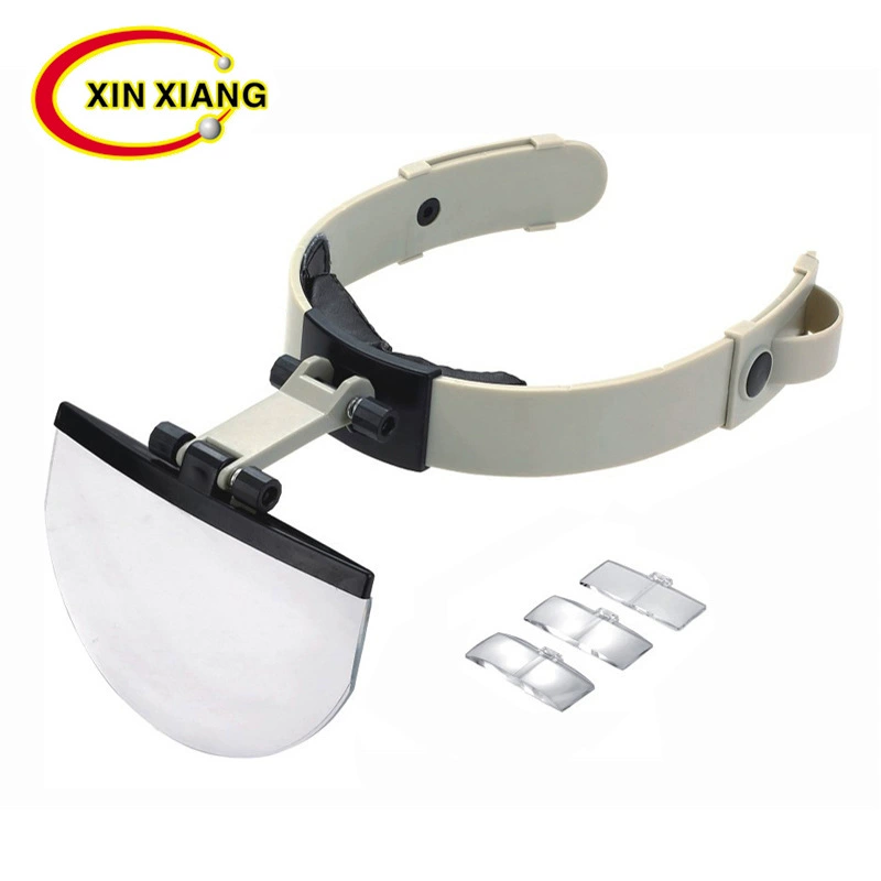 Регулируемый угол наклона линзы Четыре вида увеличения Сменное головное оптическое увеличительное стекло для пожилых людей, читающих и читающих газеты