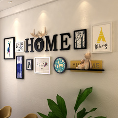 Simple modern restaurant wall hanging painting creative letter photo wall picture frame combination wall deer head wall decoration decorative pendant