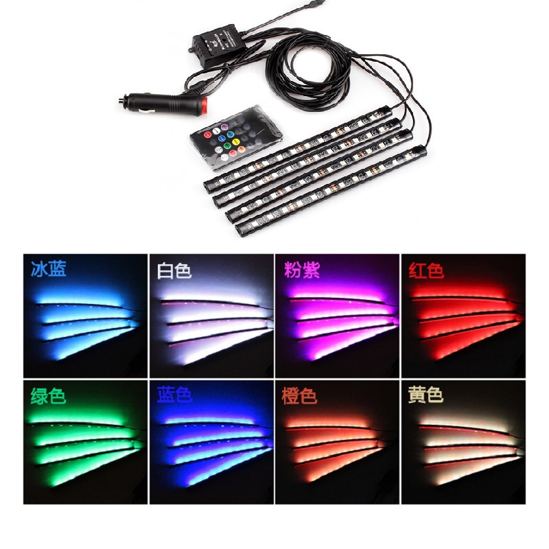 Coche controlado por voz LED atmósfera luz pie luz decorativa coche interior colorido atmósfera luz coche atmósfera Luz