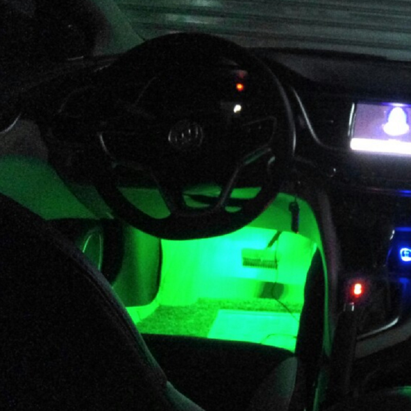 Coche controlado por voz LED atmósfera luz pie luz decorativa coche interior colorido atmósfera luz coche atmósfera Luz