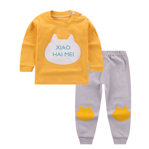 Children's Autumn Clothes and Autumn Pants Sets Pure Cotton Winter Boys' Underwear Sets Pure Cotton Girls' Baby Bottoming Clothes Children's Clothing Wholesale