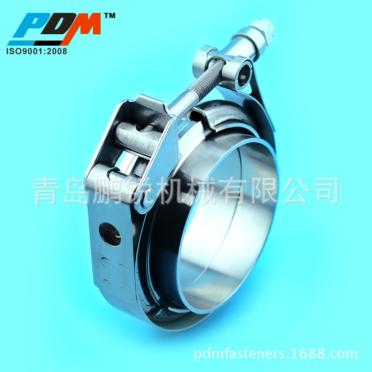 不锈钢速放V型卡箍  3.5英寸 配子母法兰 焊接抛光卡箍
