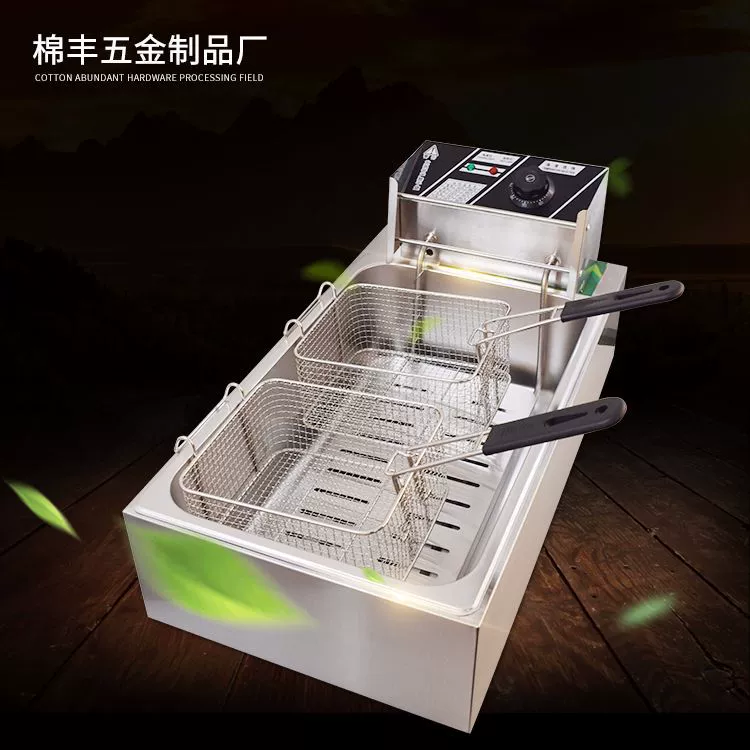 Заводское прямое регулируемое температурой электрическое нагревательное оборудование электрическая фритюрница одноцилиндровая фритюрница 12 л Нержавеющая сталь Коммерческая электрическая фритюрница