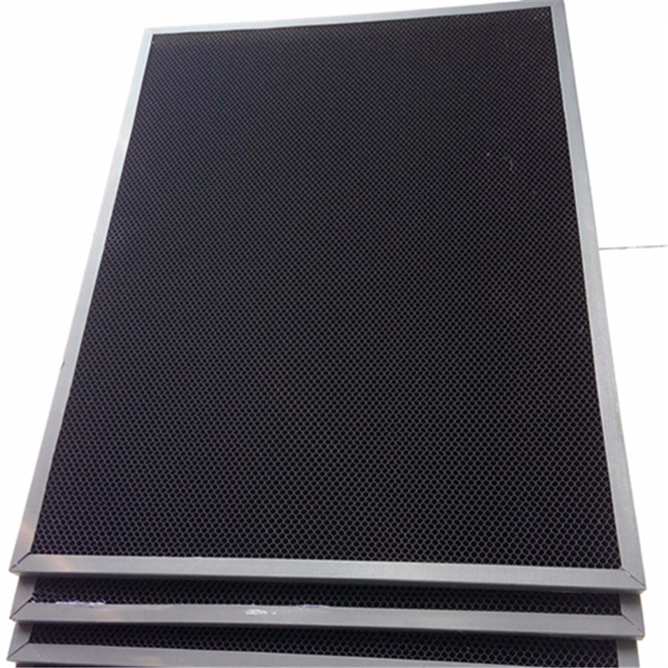 江苏活性碳铝基网空气过滤蜂窝铝基网加碳 （边长2.0 ） 除臭材料