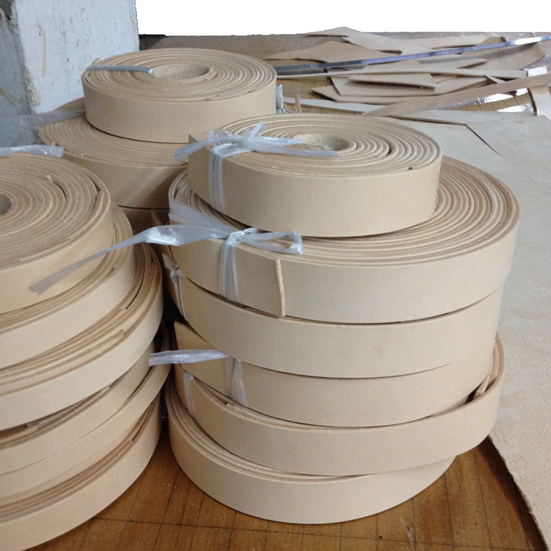 Venta directa de fábrica Italia correa de cuero curtido vegetal tira color primario sin cabeza Correa correa de cuero tira en stock al por mayor