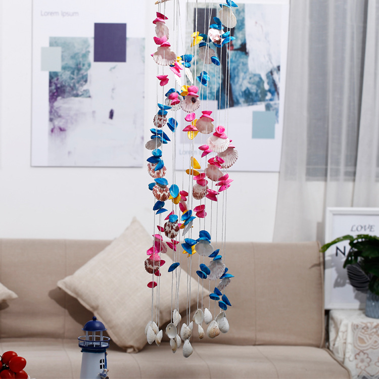 Mediterranean Style Double Dragon Shell Wind Chimes Decoration_voghion.com