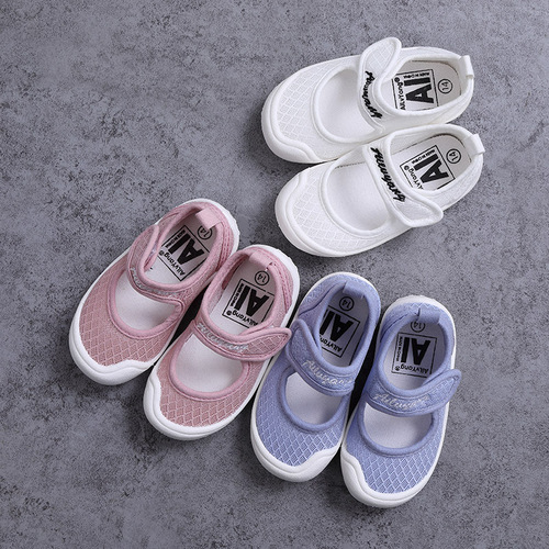 Spring and summer Korean breathable hollow comfortable single shoes with square mouth casual baby toddler shoes for children and middle-aged children