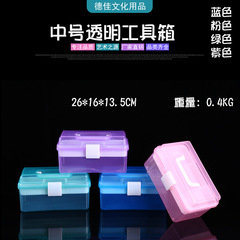 Supply of art, Chinese painting, medicine, nail art hardware, three-layer and two-layer art gouache plastic portable transparent tool box