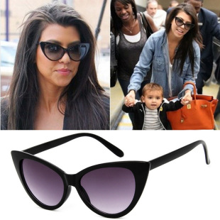 珂盾 Retro sexy fashionable sunglasses, trend glasses solar-powered, cat's eye, European style