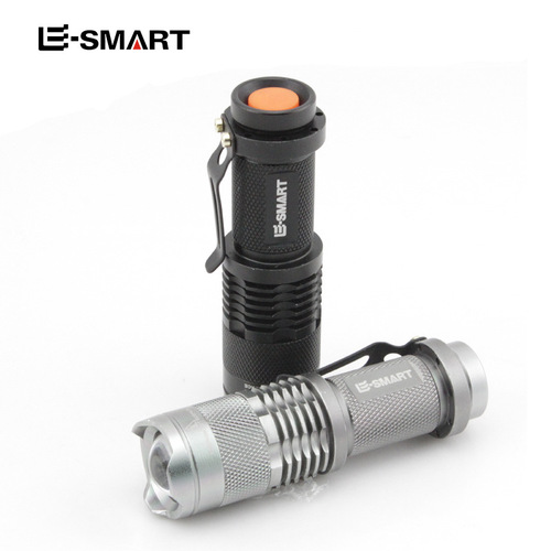 Cross-border mini flashlight sk68 telescopic zoom bright flashlight LED outdoor camping work light