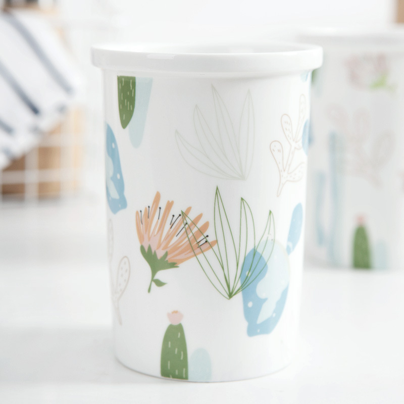 Cuchillo de cerámica para el hogar de estilo coreano, tenedor, cuchara, soporte de palillos, caja de palillos, soporte de palillos, estante de drenaje, vajilla, suministros de cocina